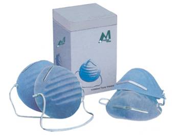 masque de protection coquille moule-bleu clair ou blanc boite de 50